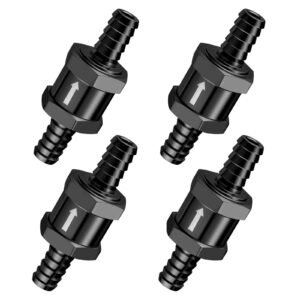 EVIL ENERGY 1/2″ Fuel Check Valve One Way Inline Non Return Diesel Gasoline Black (12mm OD, 4PCS)