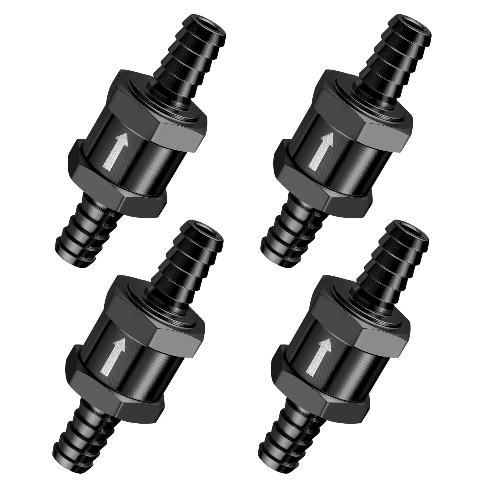EVIL ENERGY 1/2″ Fuel Check Valve One Way Inline Non Return Diesel Gasoline Black (12mm OD, 4PCS)