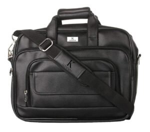 K London Black Artificial Leather Handmade Men Women Laptop Bag Office bag Cross Over Shoulder Messenger Bag Office Bag (1102_Black)
