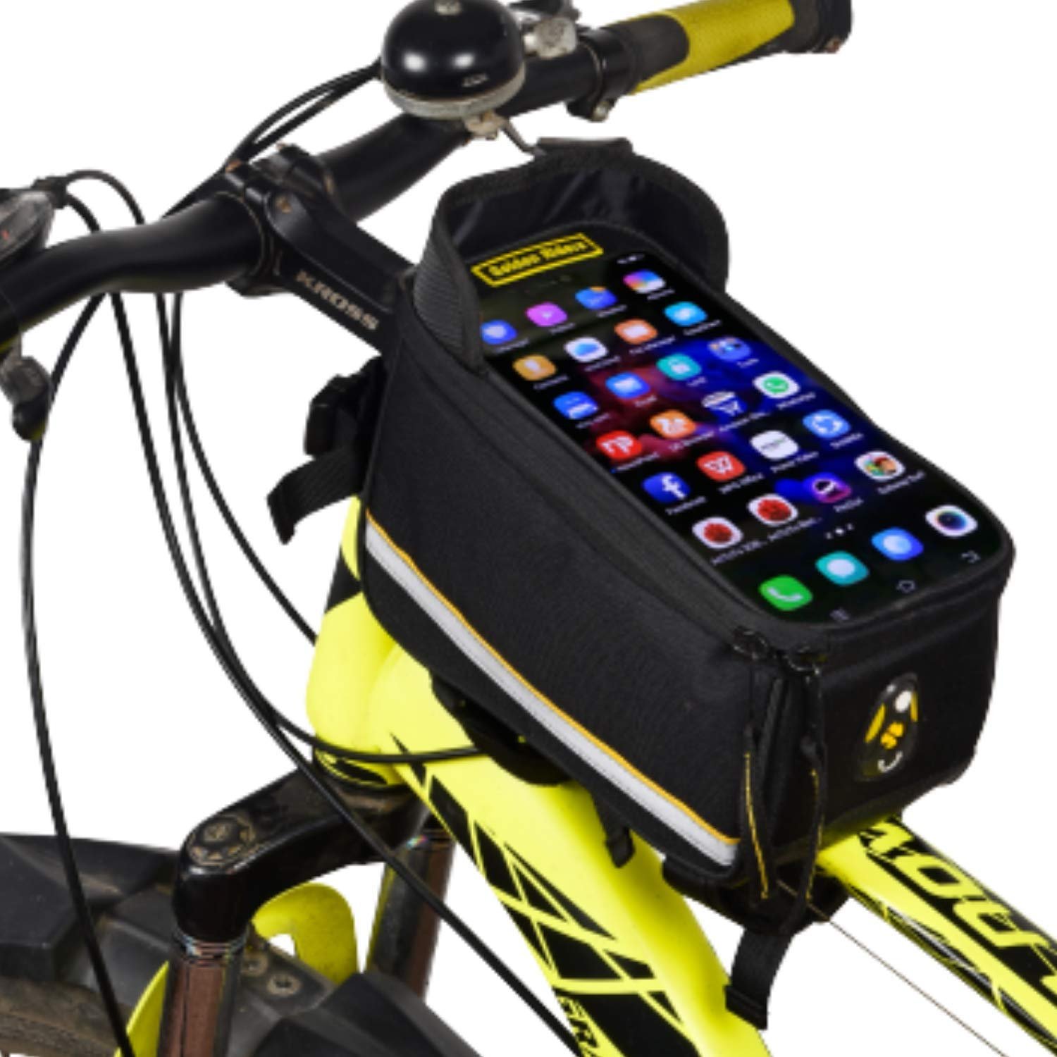 GR GOLDEN RIDERS | TRIVAX | Bicycle Front Frame Bag for Mobile Phone – Polyester