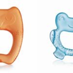BeeBaby Teethers for 6 to 12 Months BPA Free. Cooling Water Filled Baby Teether, Soft Teething Toy for Babies with Carry Case, Soothes Gums and Easy to Grip. 100% BPA, PVC Free. (Frog & Owl – Blue_Orange, Pack of 2)