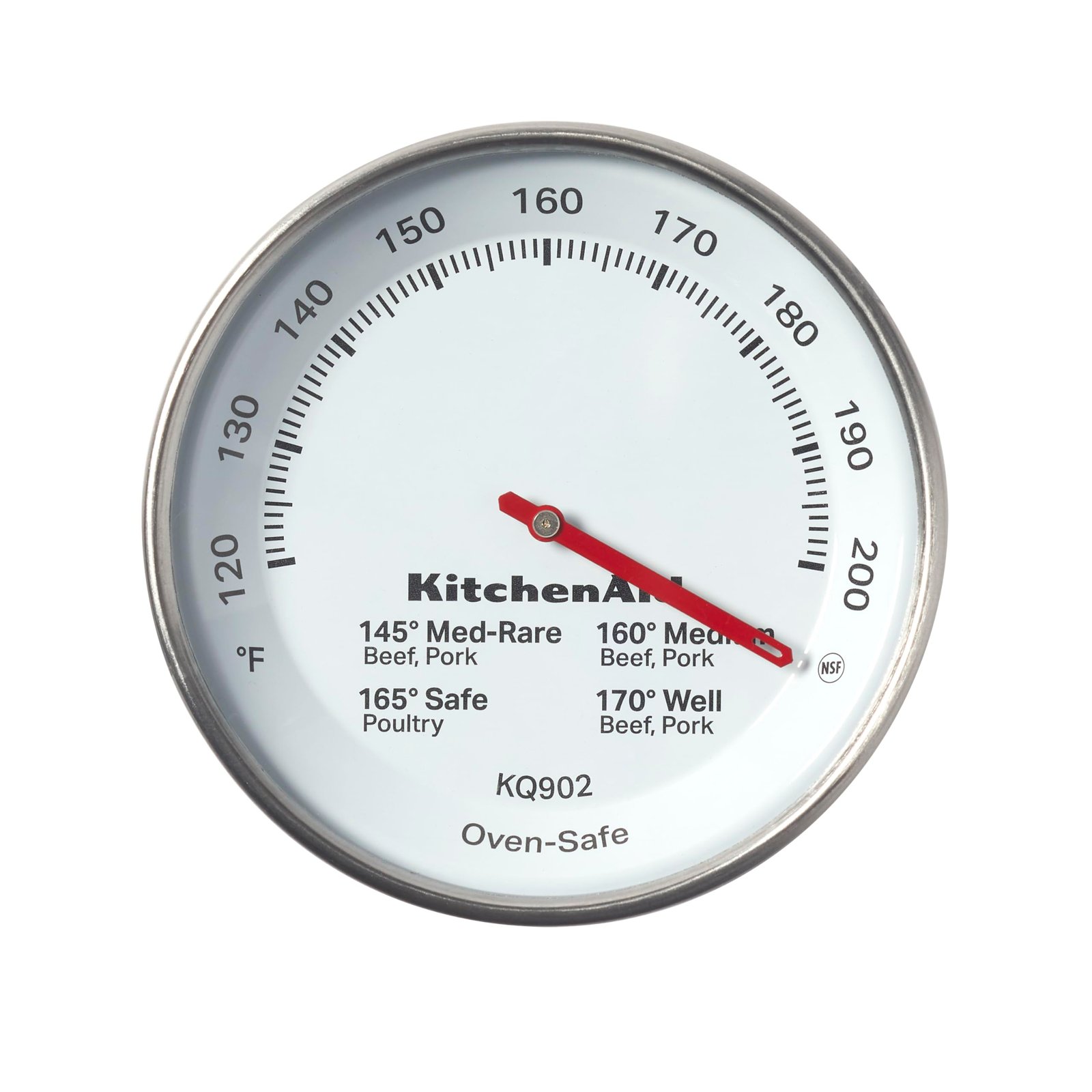 KitchenAid KQ902 Leave-in Meat Thermometer, TEMPERATURE RANGE: 120°F to 200°F, Black