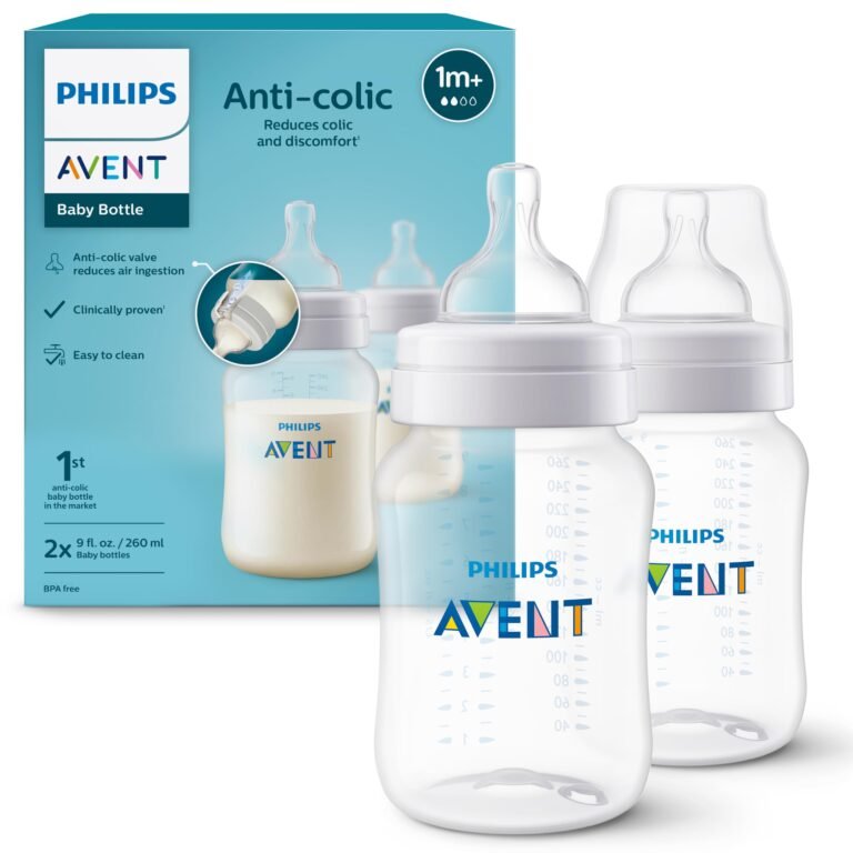 Philips Avent Anti-Colic Baby Feeding Bottles | BPA Free for Newborn Babies Aged 1 Months+ 9oz/260ml – Pack of 2 | SCY103/20