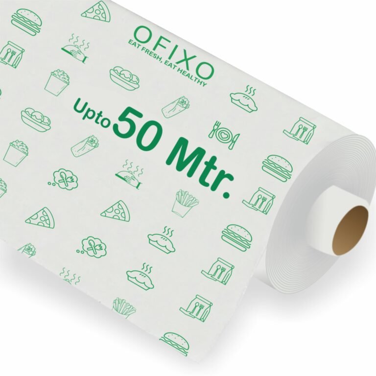 OFIXO 50 Meters (500 Gram) Food Wrapping Roll – Premium Non-Stick Butter Wrapping. Food Wrapping, Re-heatable, Oven Safe Parchment