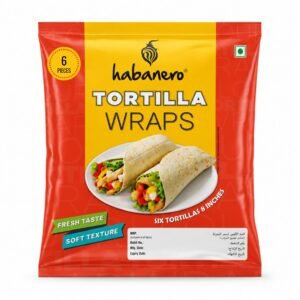 Habanero Tortilla Wraps 8 Inches l Non GMO| Fresh Taste & Soft Texture l Best for Burrito, Wraps, Tacos, Samosas, Shawarmas and Rolls l |330G