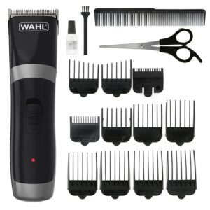 Wahl Cord/Cordless Hair Clipper, Rechargeable Cordless Clippers, Clipper Kit for Men, Rinseable Blades, Home Hair Cutting, Clippers with Guide Combs, Battery Powered