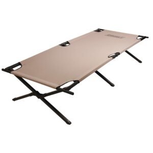 Coleman Trailhead Metal Strong Stable Portable Folding Camping Cot with Carry Bag – Brown