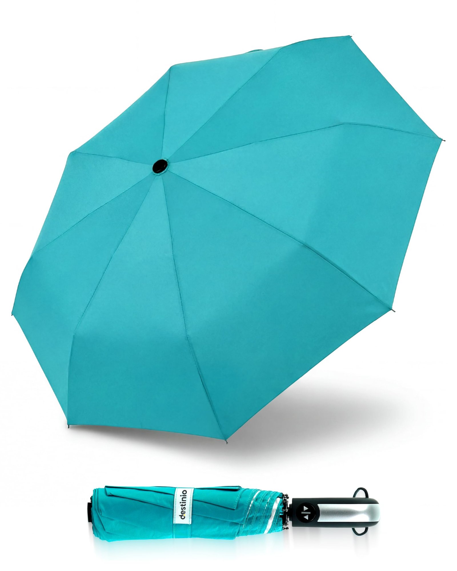 Destinio Umbrella for Women, Umbrella for Men – Automatic 3 Fold Windproof for Travel with Auto Open & Close, UPF 50+ UV Sun & Rain Protection Big Size Foldable Umbrela