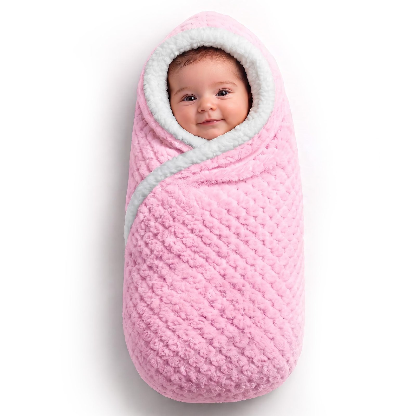 OYO BABY Ultra Soft Fleece Baby Blanket | Warm & Cozy Newborn Blanket for Winter | Reversible Sherpa Baby Wrapper for Infant, Toddler, Boys & Girls (0-24 Months) Baby Pink