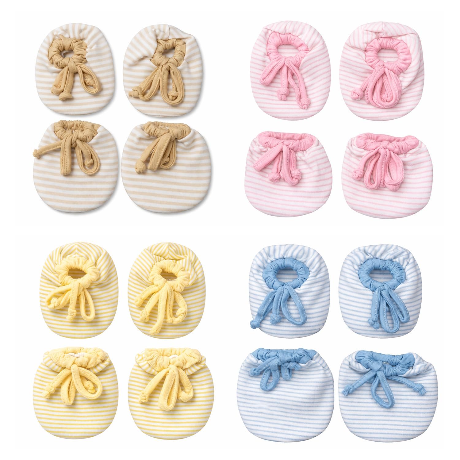 Epics Newborn Baby Mittens and Booties Set – Soft Cotton Anti-Scratch Gloves & Cozy Foot Covers for Infants (0-6 Months), Multicolour