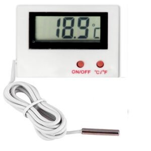 SKADIOO Temperature Meter with ON/OFF button | aquarium for fish tank | Thermometer for Room, Digital Sensor wired (T-500)