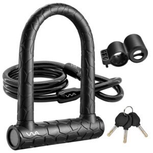 VVA Bike U Lock,20mm Heavy Duty Combination Bicycle u LockÃ‚ Shackle 4ft Length Security Cable with Sturdy Mounting Bracket and Key Anti Theft BicycleÃ‚ Secure Locks