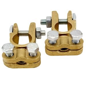 Ampper Brass Battery Terminal Connectors, Top Post Battery Clamps, 1 Pair
