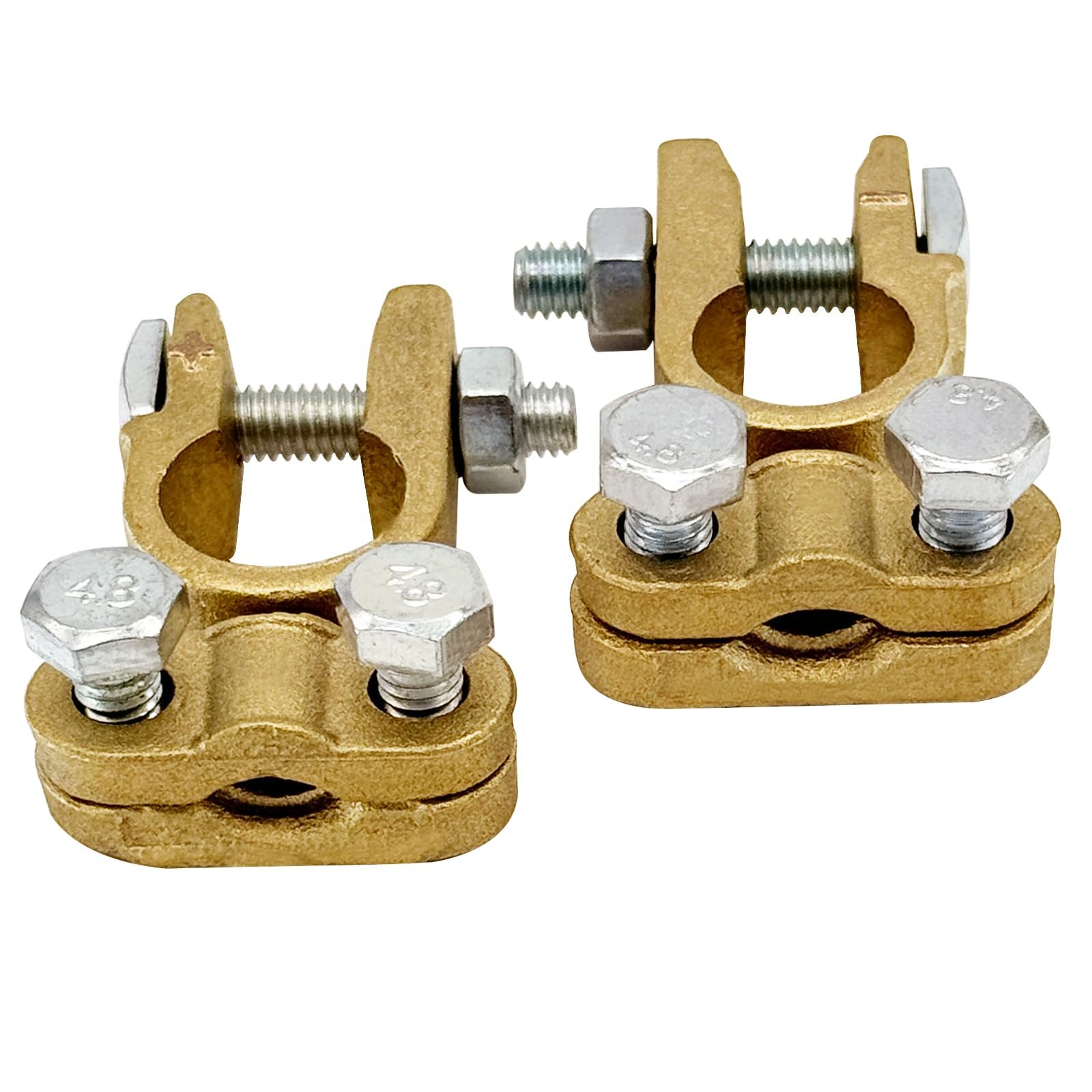 Ampper Brass Battery Terminal Connectors, Top Post Battery Clamps, 1 Pair