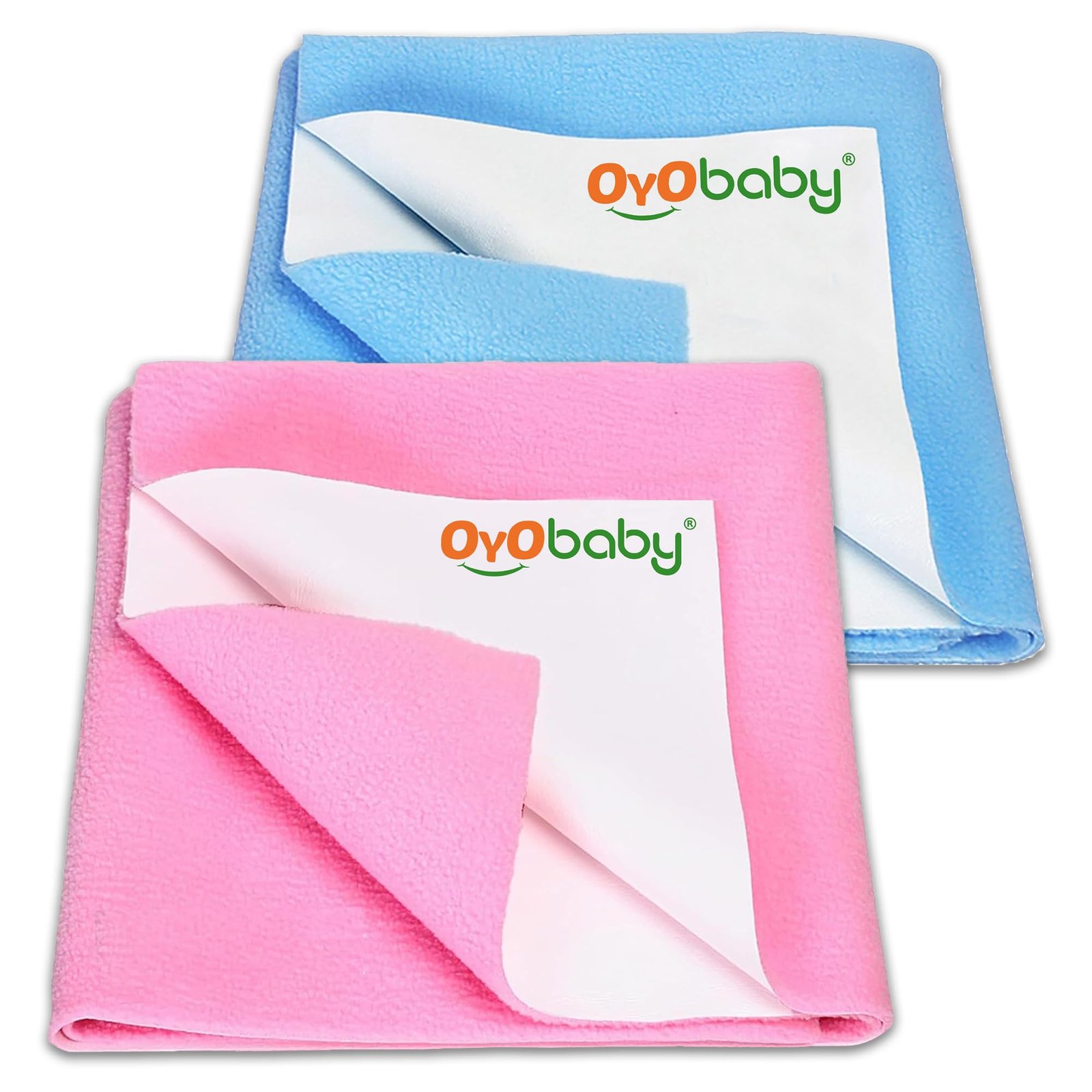 OYO BABY Waterproof Baby Bed Protector Dry Sheets for New Born Babies | Reusable Mats | Cot & Bassinet Gift Pack (Gift Pack 2, Blue)
