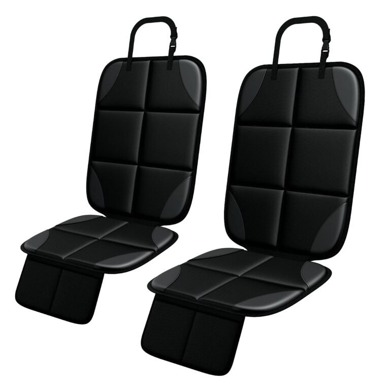 Car Seat Protector, MHO+All 2 Pack Auto Car Seat Protectors for Child Baby Car Seats – Large CarSeat Sit Savers Mat with Waterproof 600D Fabric & 2 Storage Pockets, Crash Test Approved