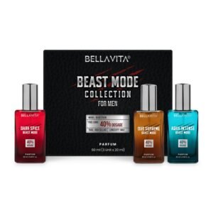 BELLAVITA Beast Mode Collection Set with 40% Perfume oil concentration | Long Lasting | Set of 3 x 20ml each | Perfume for Man | Gift for Men | Spicy, Wood, Musk and Oud Premium Fragrance for Men