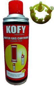 KOFY Plastic Gas Can Lighter Re-Filler 500 Ml With 6 Nozzles, Red