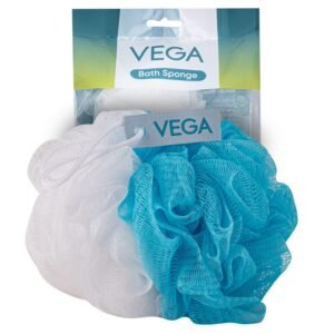 VEGA Bath Sponge & Loofah for Bathing | Soft Body Scrubber, Shower Pouf & Luffa for Men & Women | Gentle Exfoliating Sponge for Cleansing & Dead Skin Removal (Blue, Color May Vary) (BA-3/9)