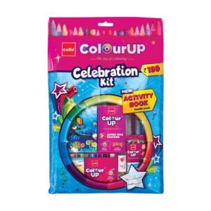 Cello ColourUp Celebration Kit | Colour Set for Kids with Crayons, Sketch Pens, Coloured Pens & Activity Book | Perfect for Kids Gifting & New Year Gift