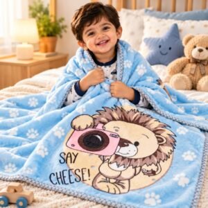 BSB HOME 280 GSM Baby Mink Blanket, Ultra Soft Warm Plush Cozy Blanket for Newborn Baby, Infants, Kids & Toddlers, Lightweight Comfortable Baby Blanket, 30 x 40 Inches (76 x 102 cm) – Powder Blue