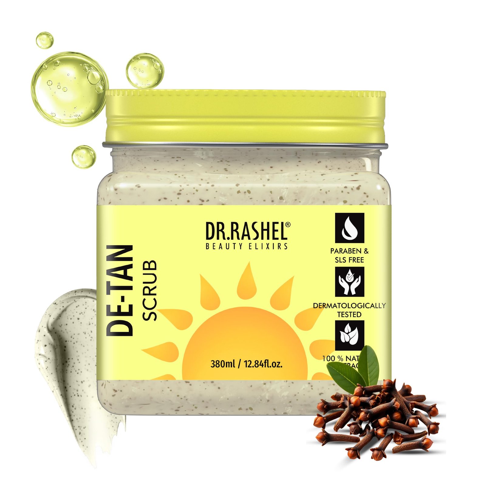 DR.RASHEL De-Tan Scrub For Face & Body (380 Ml) | Revitalizing Tan Removal Scrub | Cleanser Scrub For Deep Exfoliation | Dead Skin Remover Scrub | Blackhead Remover Scrub | Skin Brightening Lightening