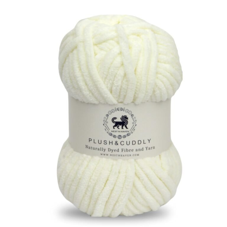 NESTNHAVEN, Wool, Plush & Cuddly, Chenille Yarn Supersoft Hand Knitting Wool Ball, (1 Ball/100 Gram Each) Ball Suitable for Craft, Babywear, Baby Blankets, 5 Bulky, Shade no – NNHB0031 (Off White)