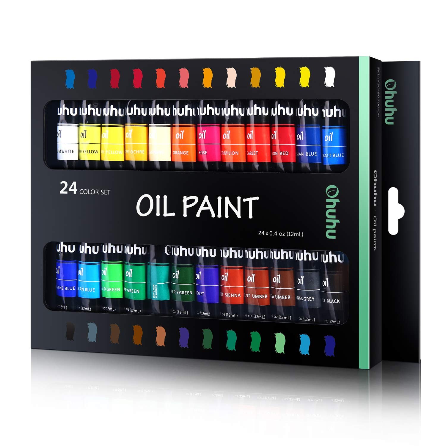 Ohuhu Oil Paint Set Oil Paint Tubes Oil-based 24 Colors Colors 12 ml each