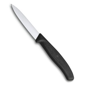 Victorinox Swiss Made Stainless Steel Swiss Classic Paring Knife, Straight Edge, Kitchen Tool, Kitchen Item, 8 cm, Black, 6.7603
