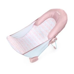 Ingenuity Foldaway 2-Position Baby Bath Seat, 0-6 Months, Up to 9 kg, Pink