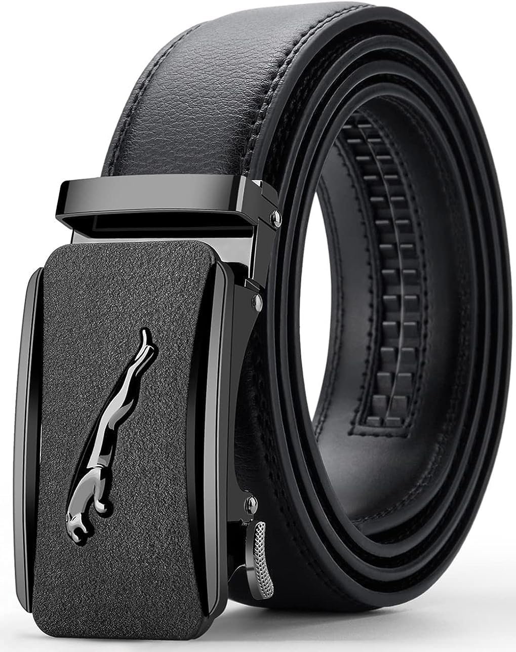 Contacts Genuine Leather Belt for Men with Easier Adjustable Autolock Buckle – Micro Adjustable Belt Fit Everywhere |Formal & Casual | Gift Box