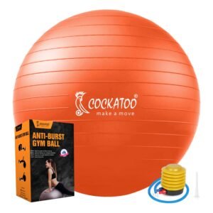Cockatoo Anti-Burst Gym Ball (55 Cm to 95 Cm) with Foot Pump, Exercise Ball