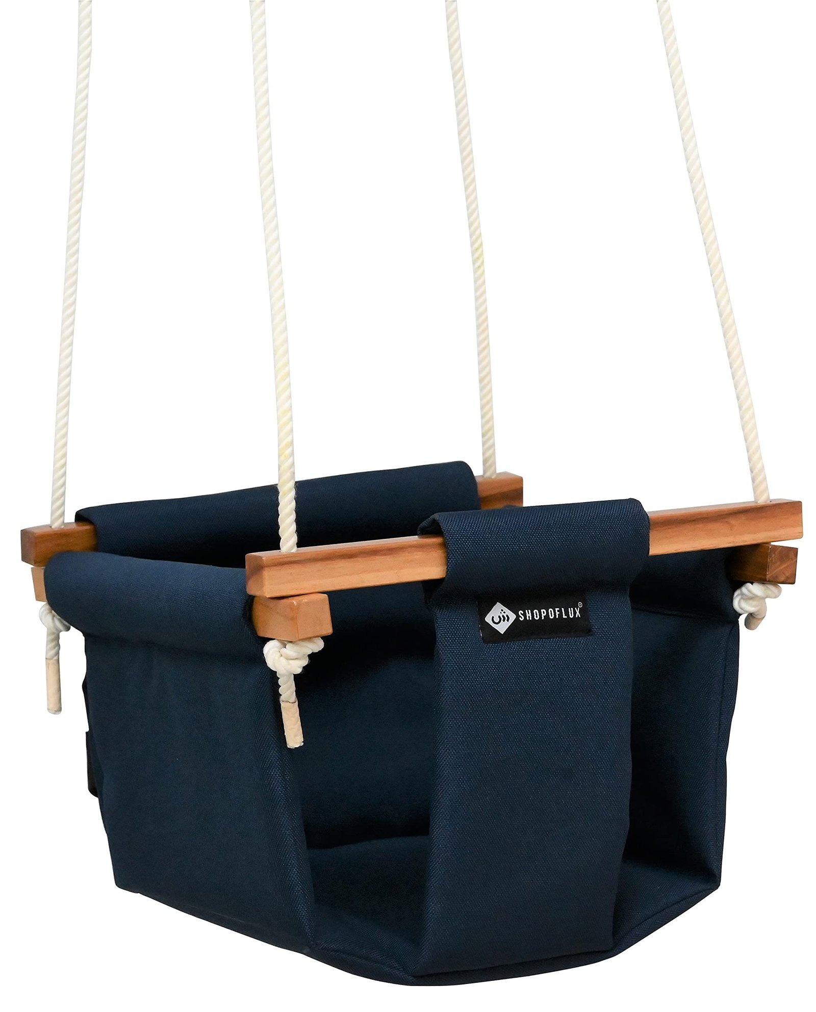 Shopoflux Swing for Kids | Baby Hanging Indoor Outdoor Jhula for Garden, Polyester, 9 Inch (6 Months to 3 Years) (Up to 25 Kg) (Blue)