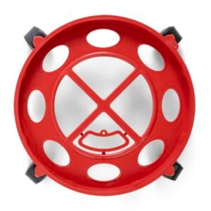 HomeWiz Gas Cylinder Trolley with Wheels | Holds Up to 80 kg | Heavy Duty Plastic LPG Trolley | Cylinder Stand | Easy to Move, Rust-Free, Protects Floor, Compact Base Stand | Red