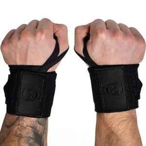 Gymreapers Weightlifting Wrist Wraps (IPF Approved) 18″ Professional Quality Wrist Support with Heavy Duty Thumb Loop – Best Wrap for Powerlifting Competition, Strength Training, Bodybuilding (Black