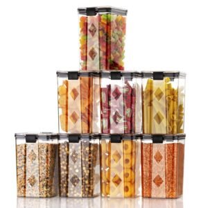 GOLWYN Air Tight Containers For Kitchen Storage Set, Bpa Container For Kitchen Storage Set, Kitchen Organizer And Kitchen Accessories Items & Storage(1200 Ml Set Of 8)(Plastic)Transparent