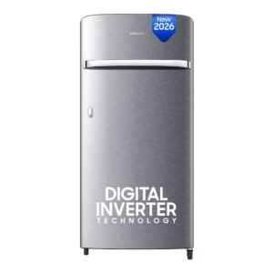Samsung 189 L, 5 Star, Digital Inverter, Direct-Cool Single Door Refrigerator (RR21H2G25S8/HL, Silver, Elegant Inox, Single Touch Defrost, 2026 Model)