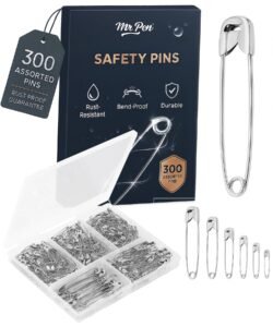 Mr. Pen Assorted Safety Pins – 300 Pack, Silver, Small & Large Sizes, Bulk Safety Pins for Clothes, Saree, Women Pin