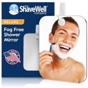 Deluxe Shave Well Fog-free Shower Mirror – 33% Larger Than the Original Shave Well Mirror