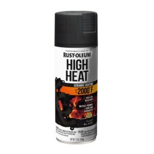 Rust-Oleum 248903 Automotive High Heat Coating Spray Paint Resistance up to 2000°F (1093° C), Flat Black, (340 grams/Can)
