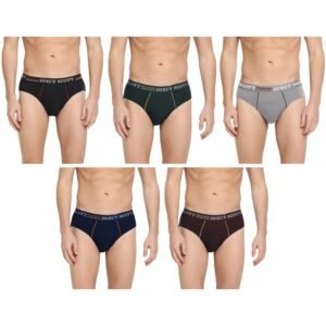 Dixcy Scott Originals Replay Briefs | 100% Combed Cotton Brief for Men | Men’s Underwear | Modern Mid-Waist Fit ​| Durable, Sweat-Absorbing Cotton-Lined Waistband | Innerwear for Man | Pack of 5