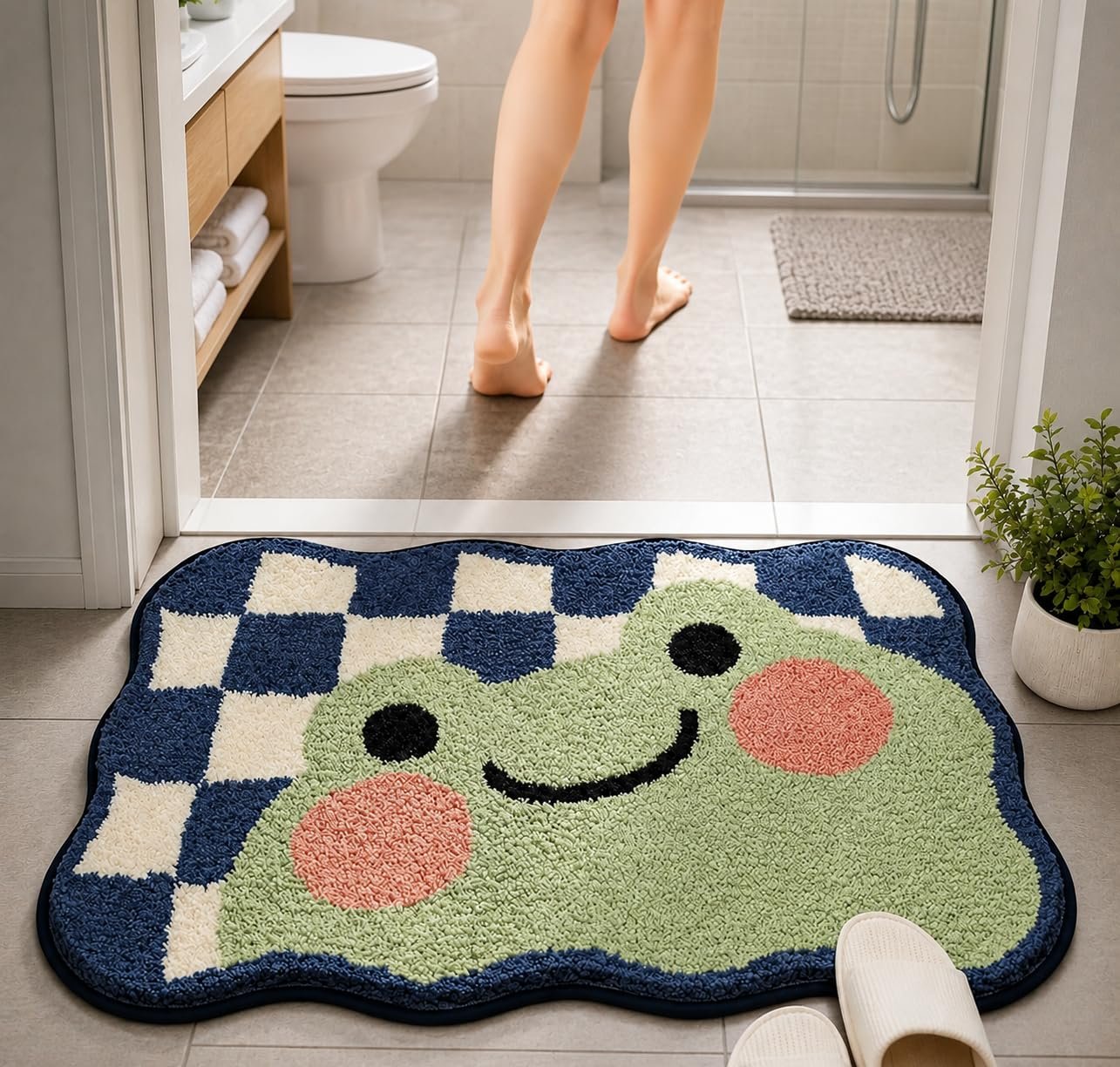 Roseate Frog Super Soft Anti Skid (40×60 cm) Super Absorbent Mats Microfibre 2000 GSM Door Mats for Home/Bathroom/Bedroom/Kitchen/Floor Mat (Pack of 1)