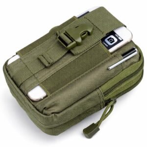 GOCART WITH G LOGO Men’s Nylon Outdoor Tactical Waist Bag EDC Molle Belt Waist Pouch Security Purse Phone Carrying Case (Green)
