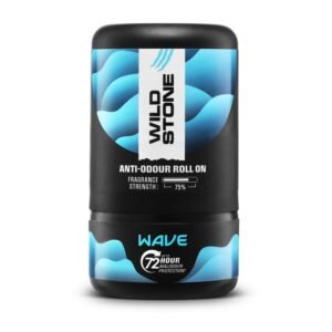 Wild Stone Wave Anti-Odour Roll On For Men, 50ml | Up to 72-Hour Odour Control | With Sea Minerals & Niacinamide | Skin Friendly & Itch Free Deodorant Roll On | Long-Lasting Freshness