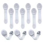 LuvLap Baby Safety Furniture Locks, Pack of 10, Adjustable and Flexible with 3M Adhesive, Safety Locks for Kids, Child Safety Locks for Drawers, Cabinets, Fridge, Cupboard (White)