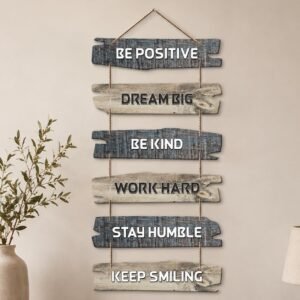 Artvibes Be Positive Quote Decorative Wall Hanging Wooden Art | Quotes Decor Item | Wall Poster | Office Wall Decoration Items | Wall Art Print | Inspirational quotes | Gift Items (WH_3231NN)