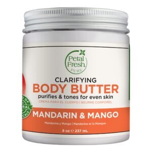 Petal Fresh Pure Mandarin & Mango Body Butter – 237ml | Shea Butter, Argan & Coconut Oil | 100% Natural & Certified Organic Ingredients | NO Mineral Oil, Silicones, or Color