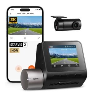 70mai A510 HDR 3K Dual Channel Dash Cam, BITA 2026 Best Dashcam Award Winner, STARVIS 2 IMX675 Sensor, ADAS, GPS Logger, MaiColor Vivid+ Night Owl Vision, App Playback, Parking Monitoring