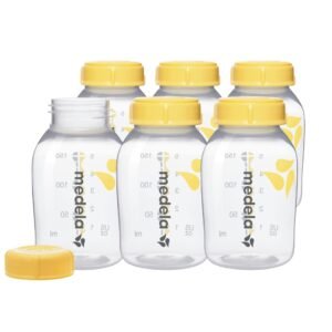 Medela Breastmilk Collection and Storage Bottles, 5 Ounce, 6 Count, Plastic, Yellow