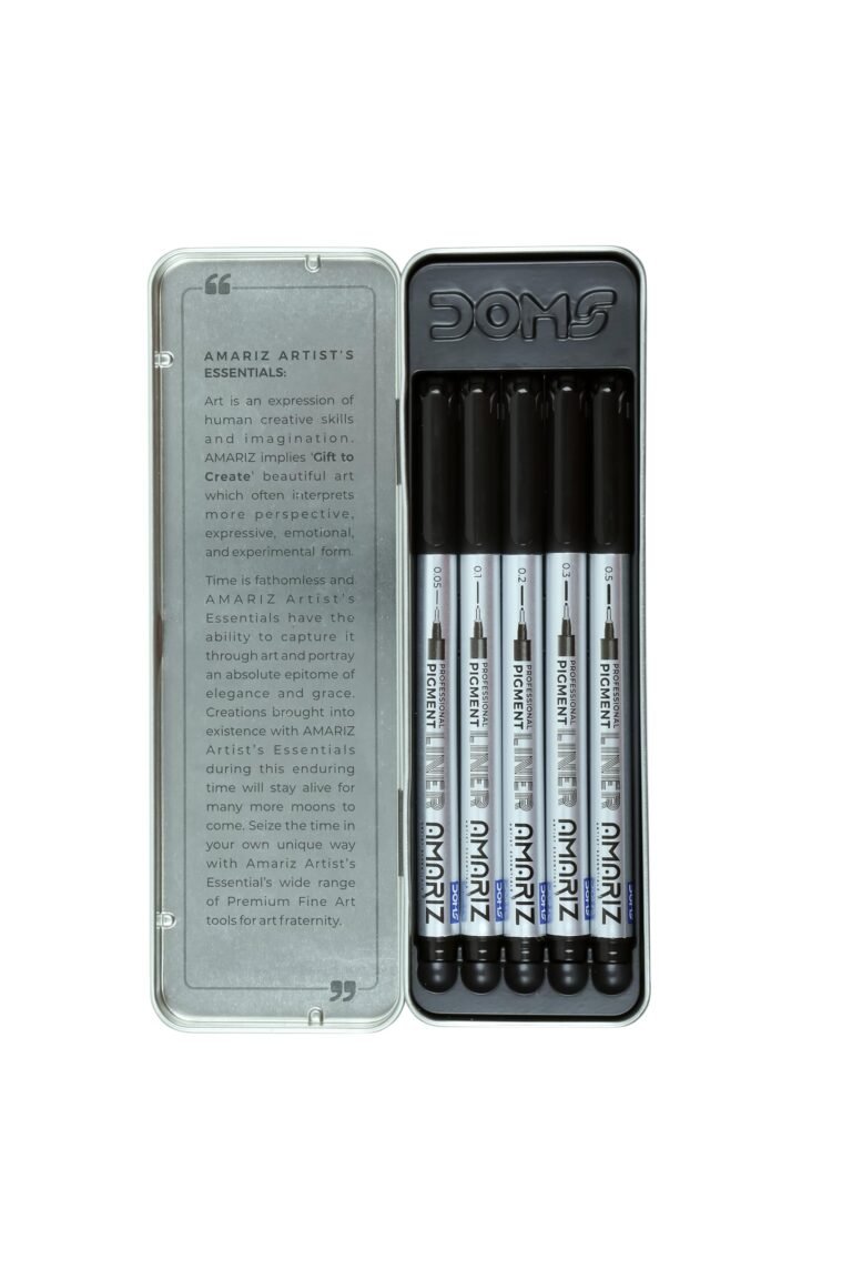AMARIZ Doms Pigment Fine Point Liner Set Of 5, Black